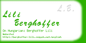 lili berghoffer business card